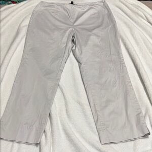 Women's 16 Brooks Brothers Pants cropped Light grey flat side zip stretch